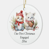 Unsere ersten Weihnachten Verlobt Niedlich Keramik Ornament (Links)