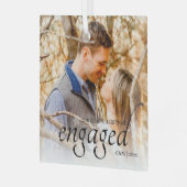 Unsere ersten Weihnachten Verlobt Personalisiert Ornament Aus Glas (Vorderseite links)