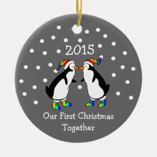 Unsere ersten Weihnachten zusammen 2015 (LGBT-Ping Keramik Ornament
