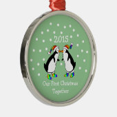 Unsere ersten Weihnachten zusammen 2015 (LGBT-Ping Silbernes Ornament (Rechts)