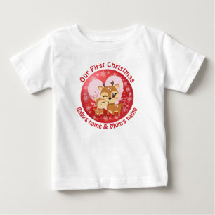 Unsere ersten Weihnachten zusammen mit niedlichen Baby T-shirt