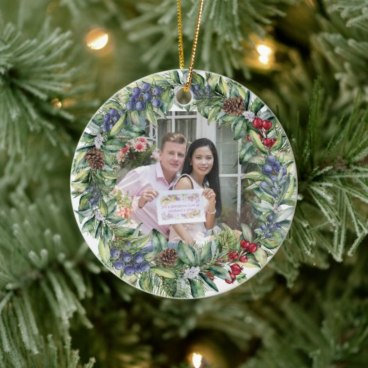 Unsere ersten Weihnachten zusammen | PERSONALISIER Keramik Ornament (Baum)