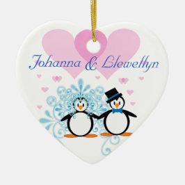 Unsere ersten Weihnachten zusammen Pinguine Keramik Ornament