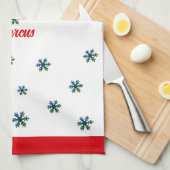 Unsere ersten Weihnachten zusammen Schneeflocken Geschirrtuch (Viertel Falte)