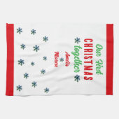 Unsere ersten Weihnachten zusammen Schneeflocken Geschirrtuch (Horizontal)
