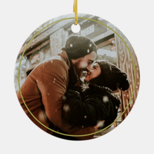 Unsere ersten Weihnachten zusammen Schneeflocken Keramik Ornament (Hinten)