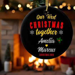 Unsere ersten Weihnachten zusammen Schneeflocken Keramik Ornament