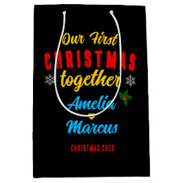 Unsere ersten Weihnachten zusammen Schneeflocken Mittlere Geschenktüte