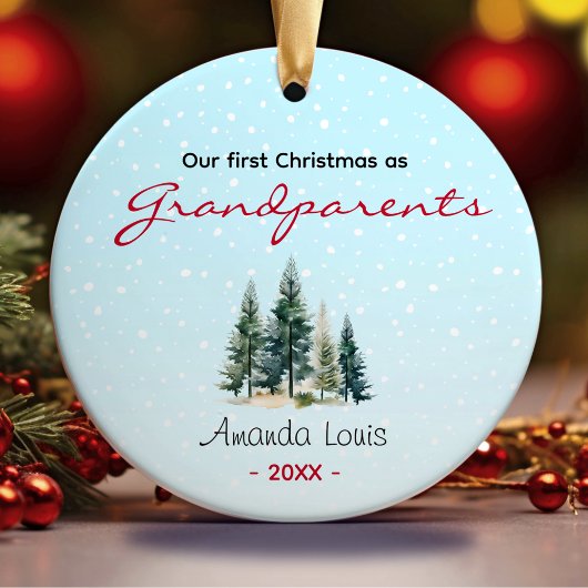 Unsere ersten Weihnachts-Großeltern haben niedlich Keramik Ornament