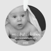 Unsere ersten Weihnachts-Großeltern handgeschriebe Ornament (Vorderseite)