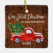 Unsere ersten Weihnachts-Großeltern Schnee aus Hol Keramikornament (Vorderseite)