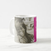 Unsere ersten Weihnachts-Rosa-Schneeflocken Minima Kaffeetasse (Vorderseite Links)