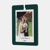 Unsere ersten Weihnachtsfeiertage im Foto Ornament Aus Metall (Vorderseite links)