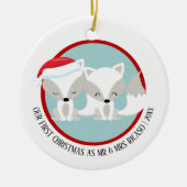 Unsere ersten Weihnachtsfosse Personalisiert Keramik Ornament (Vorne)