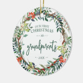 Unsere ersten Weihnachtsgroßeltern 2020 Keramik Ornament (Links)