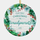 Unsere ersten Weihnachtsgroßeltern 2020 Keramik Ornament (Vorne)