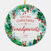 Unsere ersten Weihnachtsgroßeltern 2024 Keramik Ornament (Hinten)