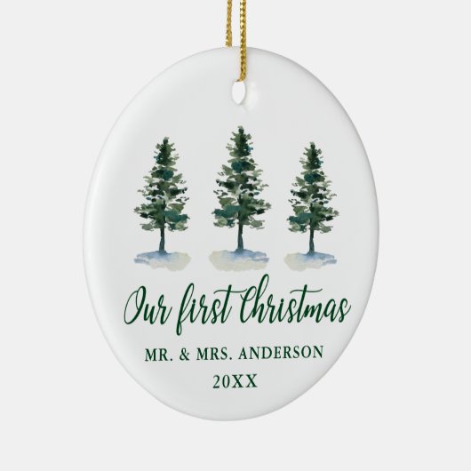 Unsere ersten Weihnachtskalligraphien Keramik Ornament (Rechts)