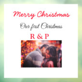 Unsere ersten Weihnachtsnamen Foto Hochzeit verlob Fensteraufkleber (Blatt 3)