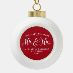 Unsere ersten Weihnachtsneugeborenen Keramik Kugel-Ornament