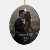 Unsere ersten Weihnachtspaare Hochzeiten Foto Keramik Ornament (Rechts)