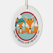 Unsere ersten Weihnachtsroten Füchse Personalisier Keramikornament (Rechts)