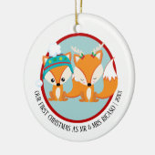 Unsere ersten Weihnachtsroten Füchse Personalisier Keramikornament (Links)