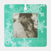 Unsere ersten Weihnachtsschneeflocken Minimalistis Ornament Aus Metall (Vorderseite)