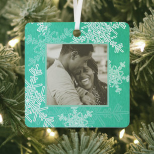 Unsere ersten Weihnachtsschneeflocken Minimalistis Ornament Aus Metall