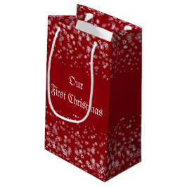 Unsere ersten Weihnachtsschneeflocken Rot Elegant  Kleine Geschenktüte