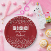 Unsere ersten Weihnachtsschneeflocken Rot Elegant  Pappteller (Party)