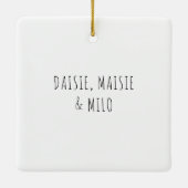 Unsere ersten Welpenhunde Weihnachten Panorama-Fot Keramikornament (Rückseite)