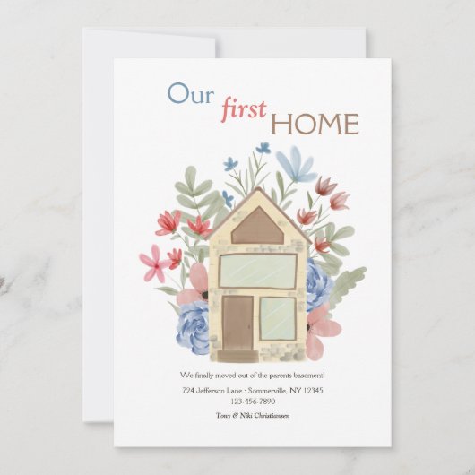 Unsere ersten Zuhause Moving Announcement Cards Ankündigung (Vorderseite)