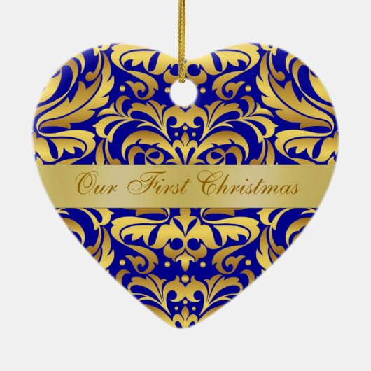 Unsere erstes Weihnachtsblaue Keramik Ornament (Hinten)