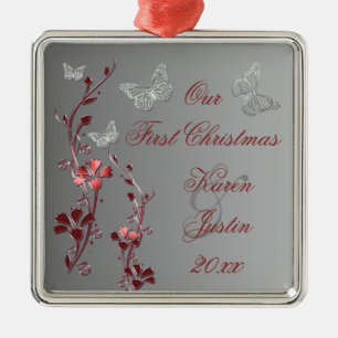 Unsere erstes Weihnachtserstklassige Ornament Aus Metall