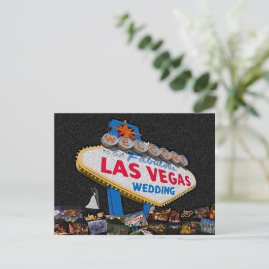 Unsere fabelhafte Las Vegas Wedding Postcard Postkarte (Stehend Vorderseite)