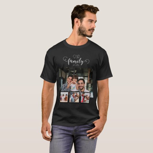 Unsere Familie 4 FotoCollage T-Shirt (Vorne ganz)