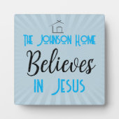 Unsere Familie glaubt an Jesus Fotoplatte (Vorderseite)