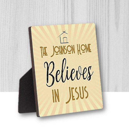 Unsere Familie glaubt an Jesus Fotoplatte