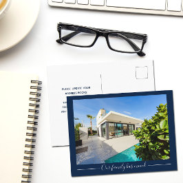 Unsere Familie hat das Foto Navy Blue des Custom H Postkarte