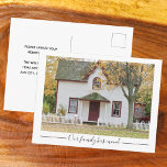 Unsere Familie hat ein Foto von Eigenheimen übertr Postkarte<br><div class="desc">Passen Sie Ihre Adressenpostkarten mit einem benutzerdefinierten Foto Ihrer neuen Zuhause an. Unsere Familie ist in ein neues Haus umgezogen. Einfache,  minimalistische bewegende Ankündigung,  um an Ihre Freunde und Familie zu senden.</div>