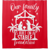 Unsere Familie ist auf einer stabilen Stiftung auf Duschvorhang (Vorderseite)