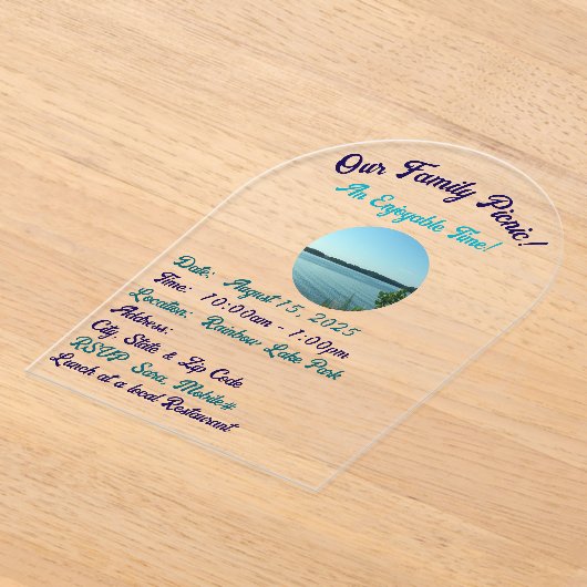 Unsere Familie - Picnic, Akryllische Einladung (Ablage )