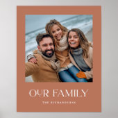 Unsere Familie | Terracotta Moderner Text und Foto Poster (Vorne)