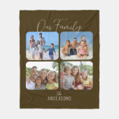 Unsere Familienkalligraphie-Skript 4 Fotos Fleecedecke (Vorderseite)