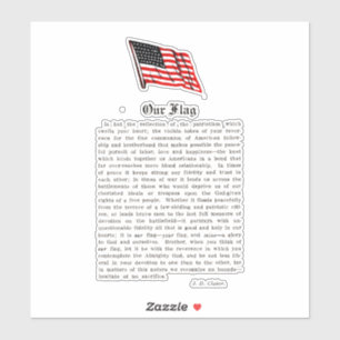 Unsere Flagge USA Americana Patriotismus Words Spr Aufkleber