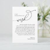 Unsere Flitterwochen wünschen sich, modern romanti Begleitkarte (Stehend Vorderseite)