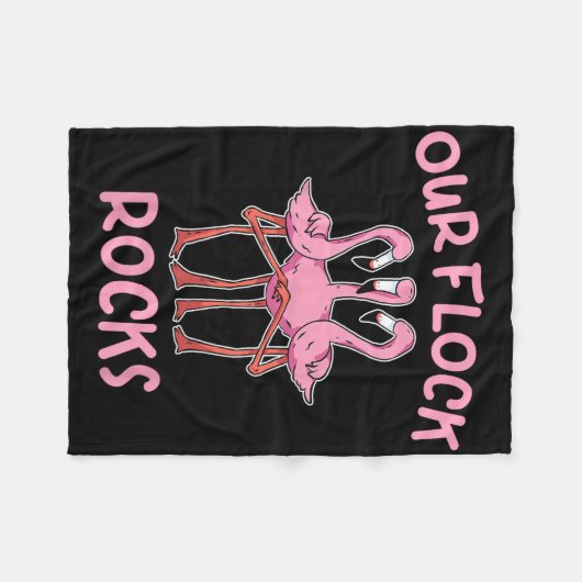 Unsere Flock Rocks Flamingo Matching Familienurlau Fleecedecke (Vorderseite (Horizontal))