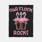 Unsere Flock Rocks Flamingo Matching Familienurlau Fleecedecke (Vorderseite)