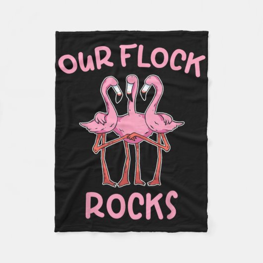 Unsere Flock Rocks Flamingo Matching Familienurlau Fleecedecke (Vorderseite)